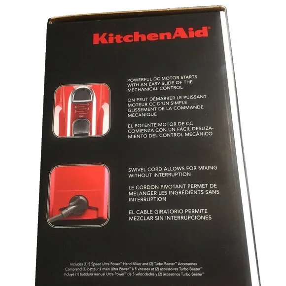 new in box EMPIRE RED KitchenAid Ultra Power 5-Speed Hand Mixer - Model KHM512ER